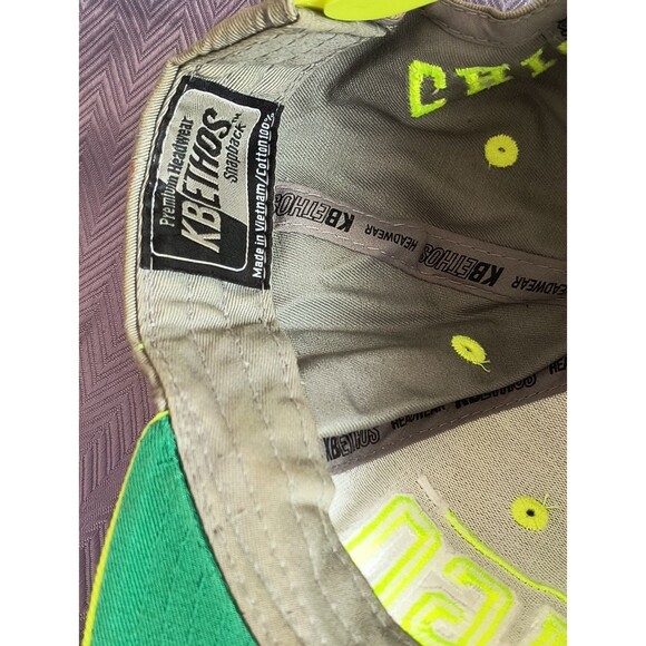 Chicago Cubs CHI Themed Lime Green Adjustable Snapback Hat KBETHOS - Picture 6 of 7